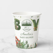 Forest Woodland Mushroom Baby Boy Shower  紙コップ (裏面)