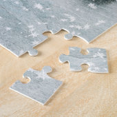 Forest Woodland Night Sky White Horse & Animals ジグソーパズル (側面)