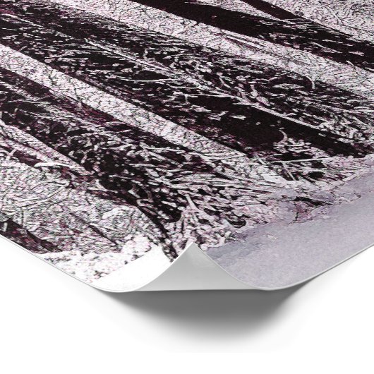 FOREST WOODS SNOWY WINTER SCENERY ポスター (角)