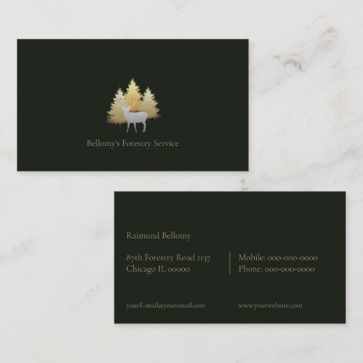 Forestry Service Business Card 名刺 (正面/裏面)