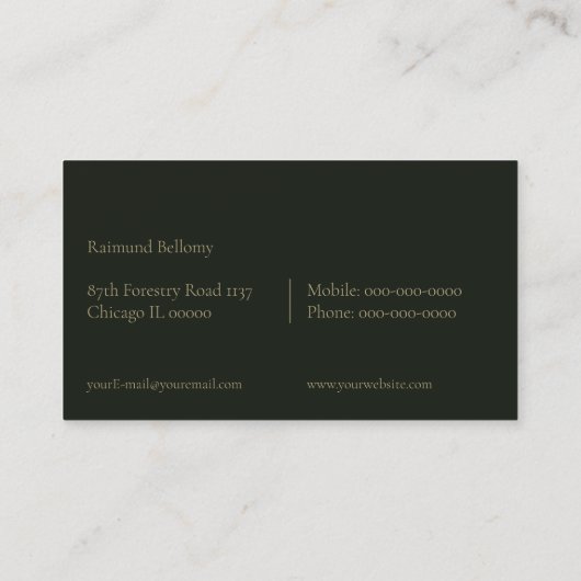 Forestry Service Business Card 名刺 (裏面)