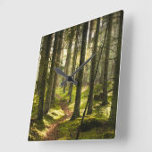 Forests | Boreal Forest Sweden スクエア壁時計 (傾斜)