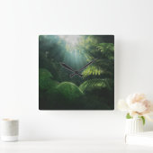 Forests | Ferns in Rainforest スクエア壁時計 (ホーム)