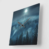 Forests | Moonlit Forest スクエア壁時計 (傾斜)