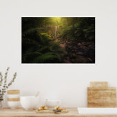 Forests | Sunlight Highlights Waterfall ポスター (キッチン)