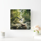 Forests | Tropical Jungle Forest スクエア壁時計 (ホーム)