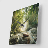 Forests | Tropical Jungle Forest スクエア壁時計 (傾斜)