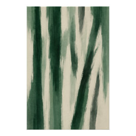 Forêt Liquide – Affiche Abstraite Vert Encre ポスター