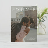 Foreverタイポグラフィフォト婚約発表 招待状 (スタンド正面)