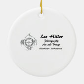 Foreverハート金ゴールドの編集可能な背景色 セラミックオーナメント (裏面)