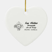 Foreverハート金ゴールドの編集可能な背景色 セラミックオーナメント (裏面)