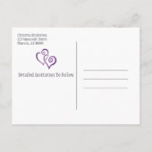 FOREVER日付のパープルリンクハート 案内ポストカード (裏面)