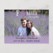 FOREVER日付のパープルリンクハート 案内ポストカード (正面)