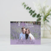 FOREVER日付のパープルリンクハート 案内ポストカード (スタンド正面)