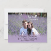 FOREVER日付のパープルリンクハート 案内状 (正面)