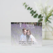 FOREVER日付のパープルリンクハート 案内状 (スタンド正面)