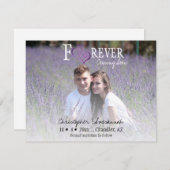 FOREVER日付のパープルリンクハート 案内状 (正面/裏面)