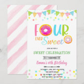FOREVER スウィート ドーナツ バースデー 招待状 (正面/裏面)