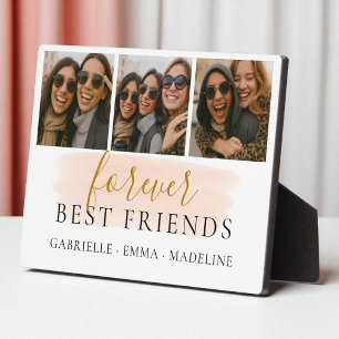 Forever 最高の Friends写真コラージュ友情ギフト フォトプラーク