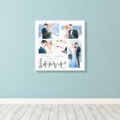 FOREVER 結婚 LOVEフォトコラージュの色カスタム付き キャンバスプリント (インサイチュ (ウッドフロア))
