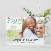 FOREVER 青と緑のリンクハートエンゲージメント 案内状 (スタンド正面)