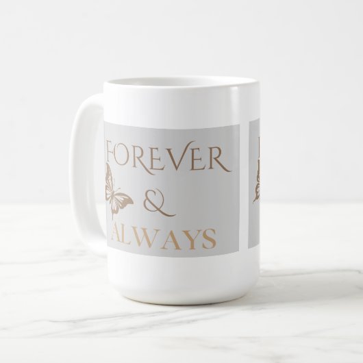 Forever & Always Butterfly, Romantic Home Gift コーヒーマグカップ (正面左)