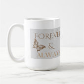 Forever & Always Butterfly, Romantic Home Gift コーヒーマグカップ (左)