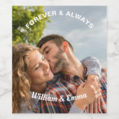 Forever & Always Coule カスタム Photo and Name ワインラベル (シングルラベル)