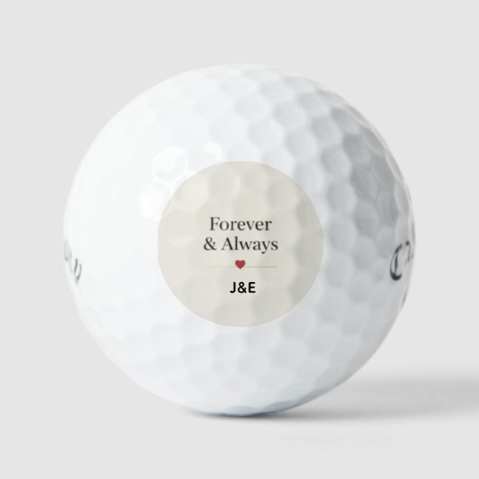 Forever & Always Custom Initials Romantic Golf Bal ゴルフボール (正面)