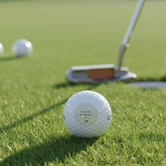 Forever & Always Custom Initials Romantic Golf Bal ゴルフボール