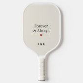 Forever & Always Custom Initials Romantic Pickleba ピックルボールラケット (正面)