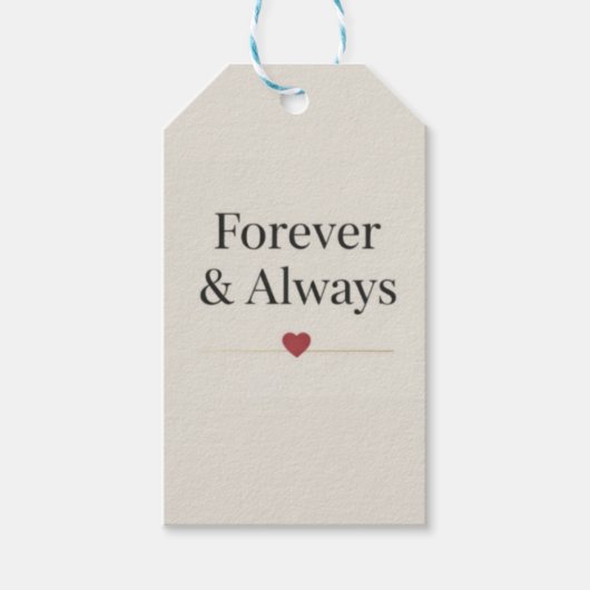 Forever & Always | Minimalist Heart Romantic Weddi ギフトタグ (正面)