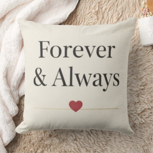 Forever & Always | Minimalist Romantic Quote Throw クッション (ブランケット)