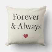 Forever & Always | Minimalist Romantic Quote Throw クッション (正面)