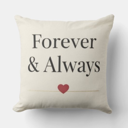 Forever & Always | Minimalist Romantic Quote Throw クッション (正面)