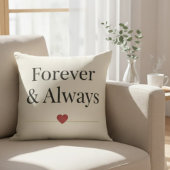 Forever & Always | Minimalist Romantic Quote Throw クッション