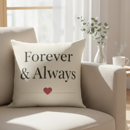Forever & Always | Minimalist Romantic Quote Throw クッション