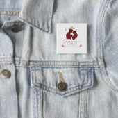 Forever & Always Romantic Couple Valentine's Squar 缶バッジ (インサイチュ)