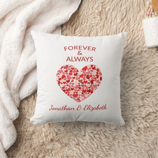 "Forever and Always" オーダーメイド ハート型 クッション (ブランケット)