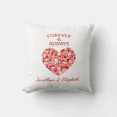 "Forever and Always" オーダーメイド ハート型 クッション (正面)