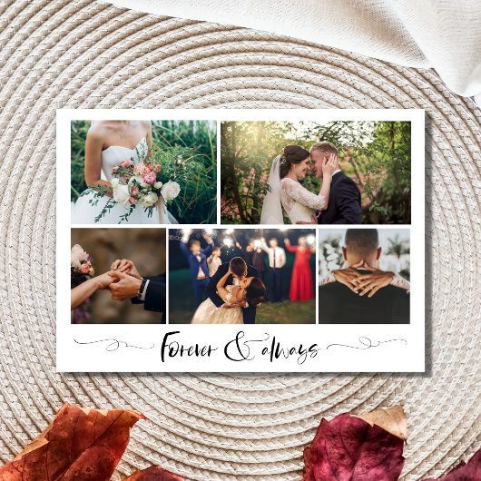Forever and Always モダン Photo Collage Thank You サンキューカード