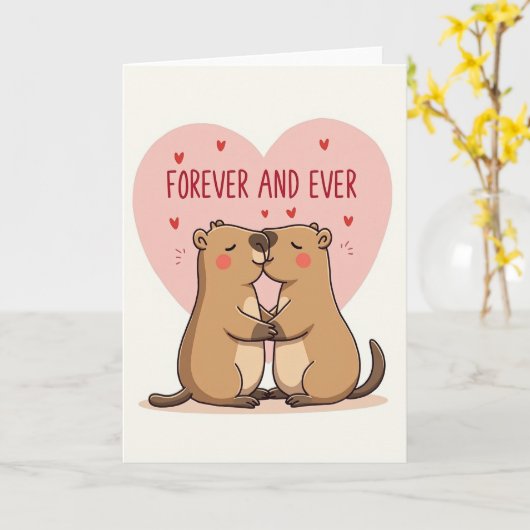Forever And Ever Groundhog Love Card カード (黄色い花)