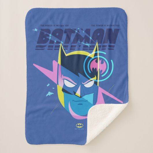 Forever Batman Light Up Head Graphic シェルパブランケット (正面)