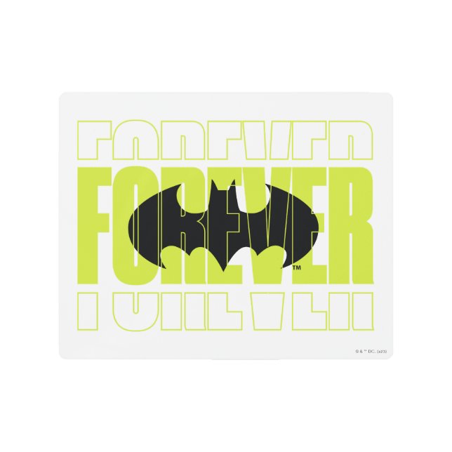 Forever Batman Typography Symbol Graphic メタルプリント (正面)
