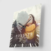 Forever Be My Always 結婚 Loveのフォトスクリプト スクエア壁時計 (傾斜)