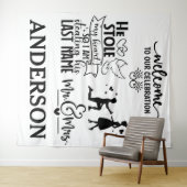 Forever Beginning Here – ウェディングデイウェルカムバックドロップ タペストリー (インサイチュ(横))