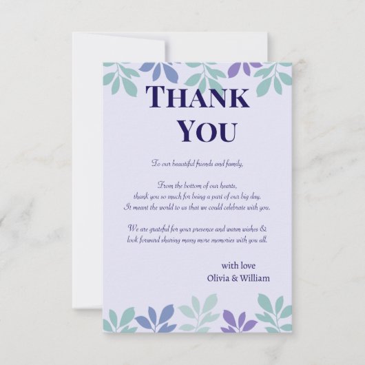 Forever Beginning Here: A 結婚's サンキューカード (正面)