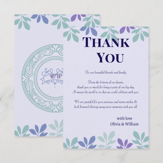 Forever Beginning Here: A 結婚's サンキューカード (正面/裏面)