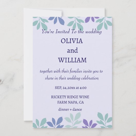 Forever Beginning Here: A 結婚's 招待状 (正面)