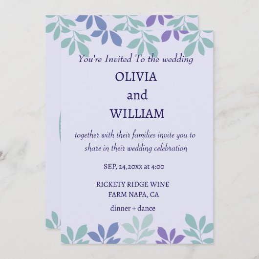 Forever Beginning Here: A 結婚's 招待状 (正面/裏面)